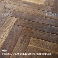 Edelholz Fischgrät Parkett Eiche 20mm Historica 1000 079 tiefgebürstet/veredelt natur/rustik je qm.